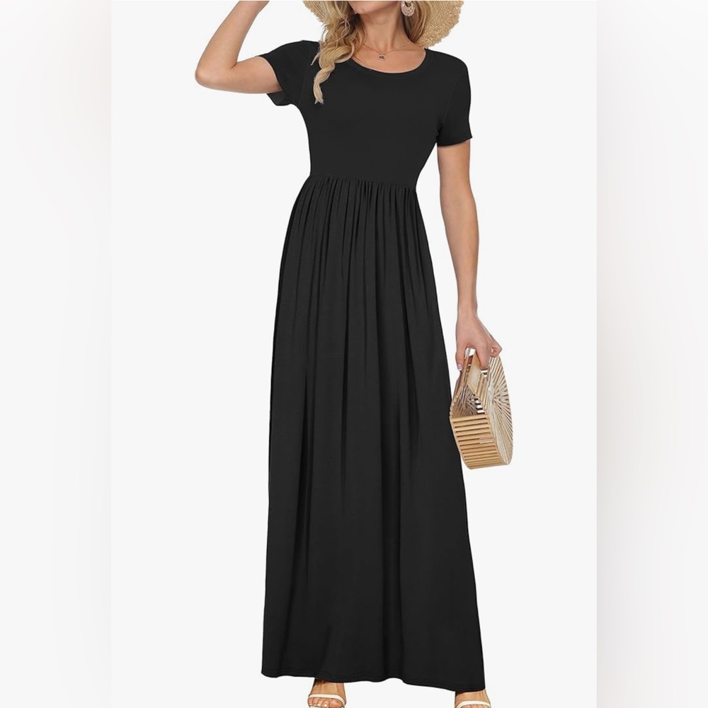 Amazon Essentials Black Floor-Length Dress (Size: S)
